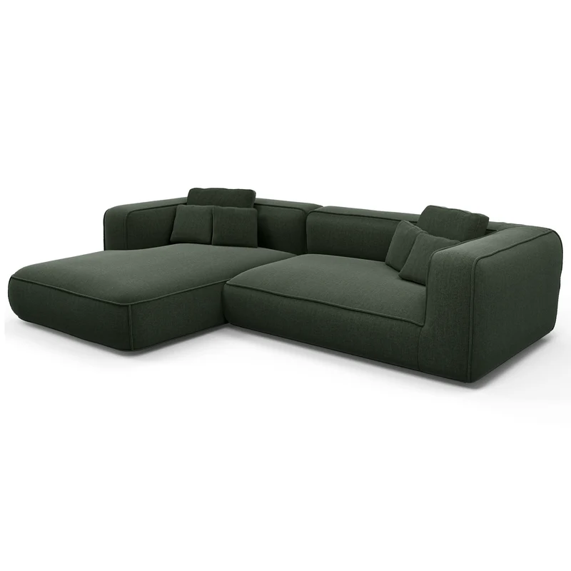Canapé angle gauche ROMY Tissu tramé toucher doux