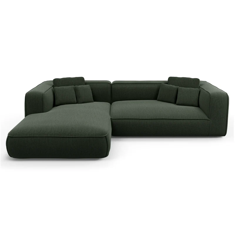 Canapé angle gauche ROMY Tissu tramé toucher doux