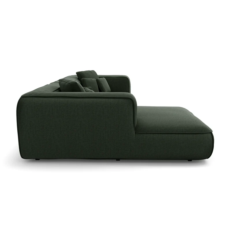 Canapé angle gauche ROMY Tissu tramé toucher doux
