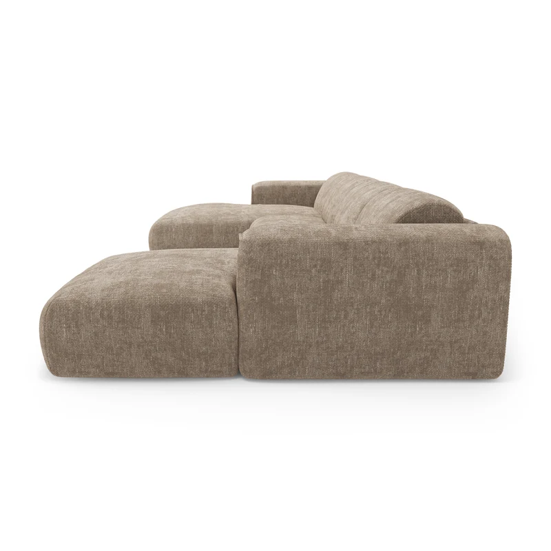 Canapé panoramique convertible express matelas Dunlopillo 140cm NOVA Velours tramé