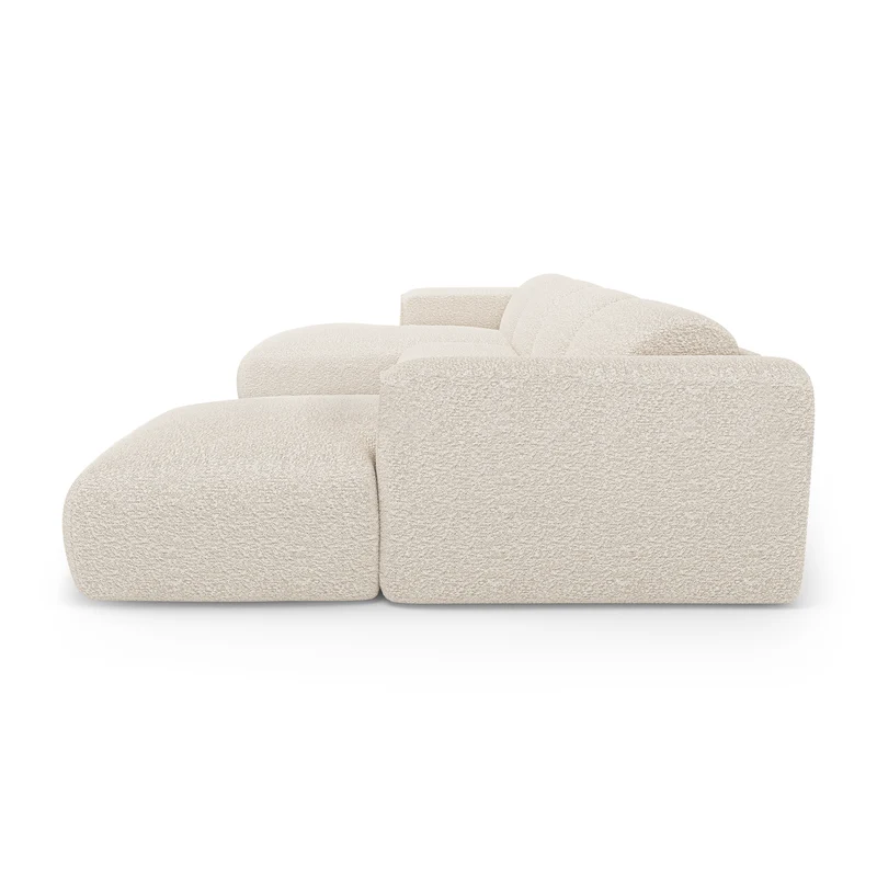 Canapé panoramique convertible express matelas Dunlopillo 140cm NOVA Tissu bouclette