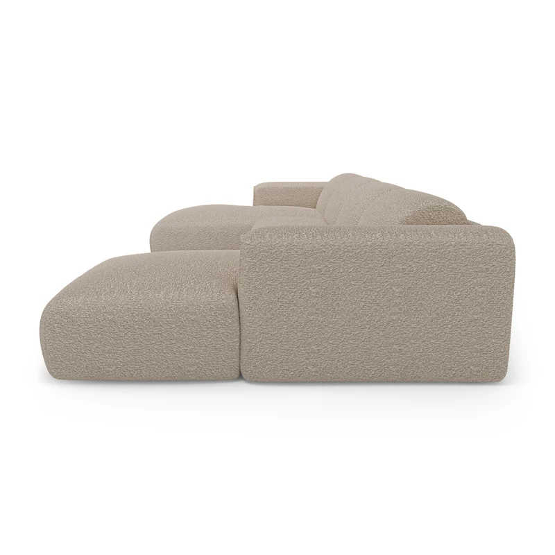 Canapé panoramique convertible express matelas Dunlopillo 140cm NOVA Tissu bouclette