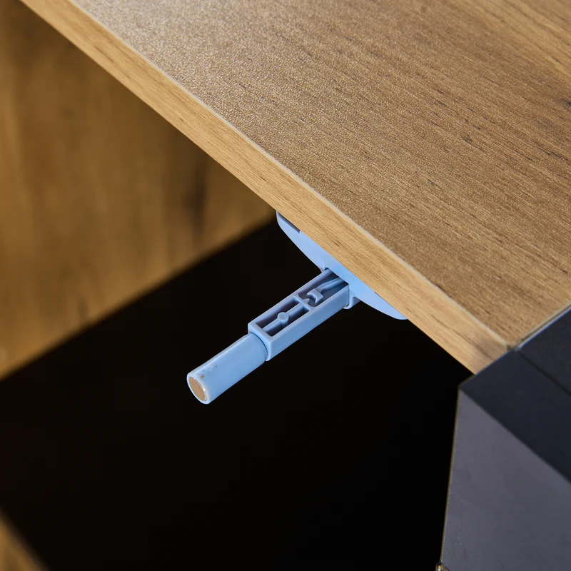 Buffet effet bois avec vitrine éclairage LED 3 tiroirs GHURGAX