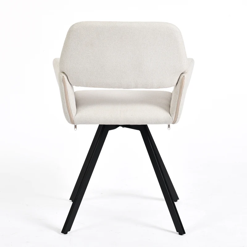 Lot de 4 chaises de salle à manger scandinaves rotative tissu beige CALIFORNIA KD BEIGE SWIVEL X2