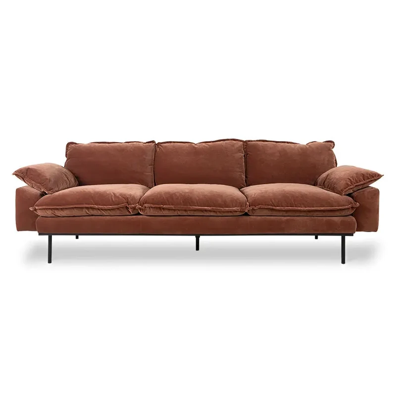 Canapé HK Living Retro 4-Seats velours royal