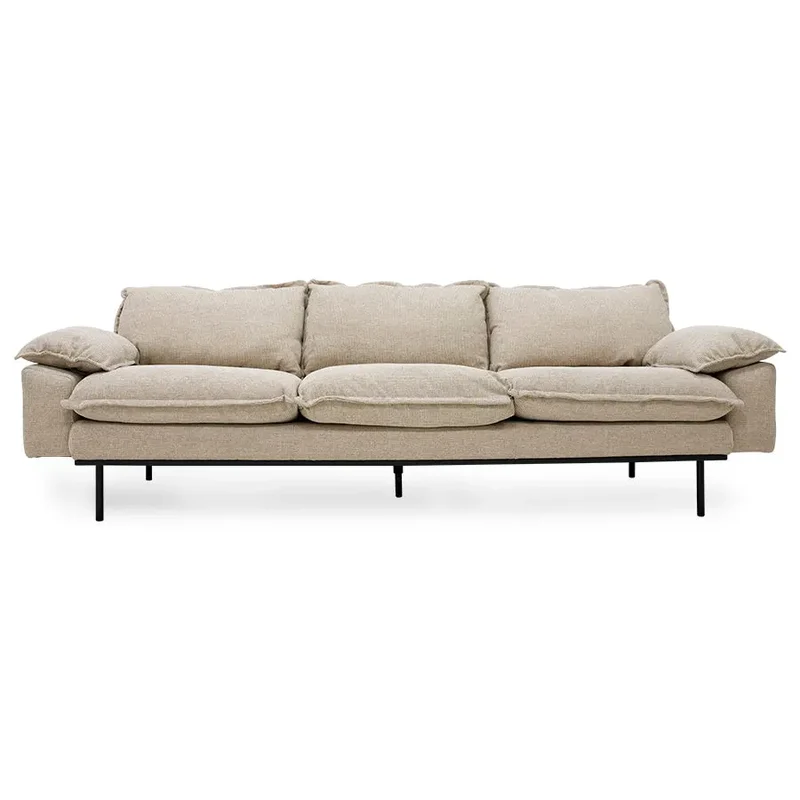 Canapé HK Living Retro 4-Seats velours royal