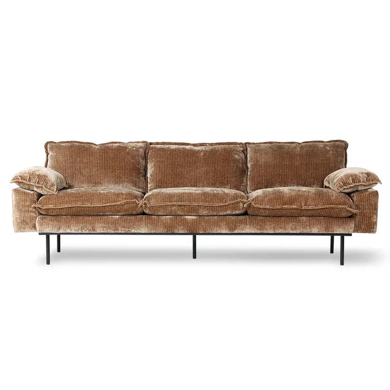 Canapé HK Living Retro 4-Seats velours royal