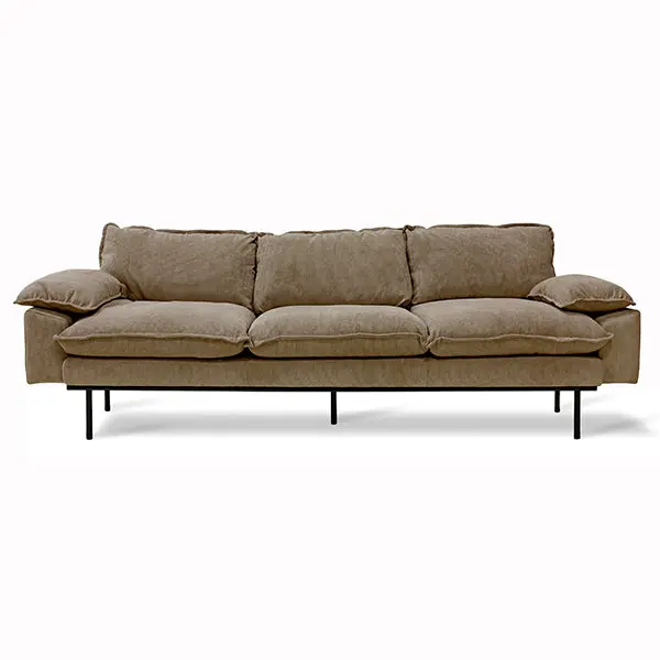 Canapé HK Living Retro 4-Seats velours royal