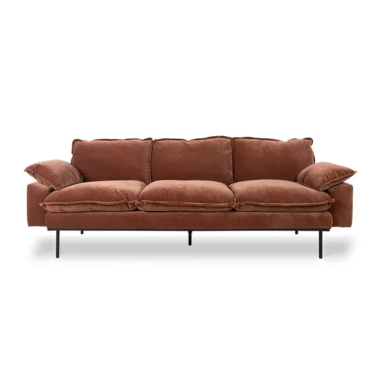 Canapé HK Living Retro 3-Seats velours royal