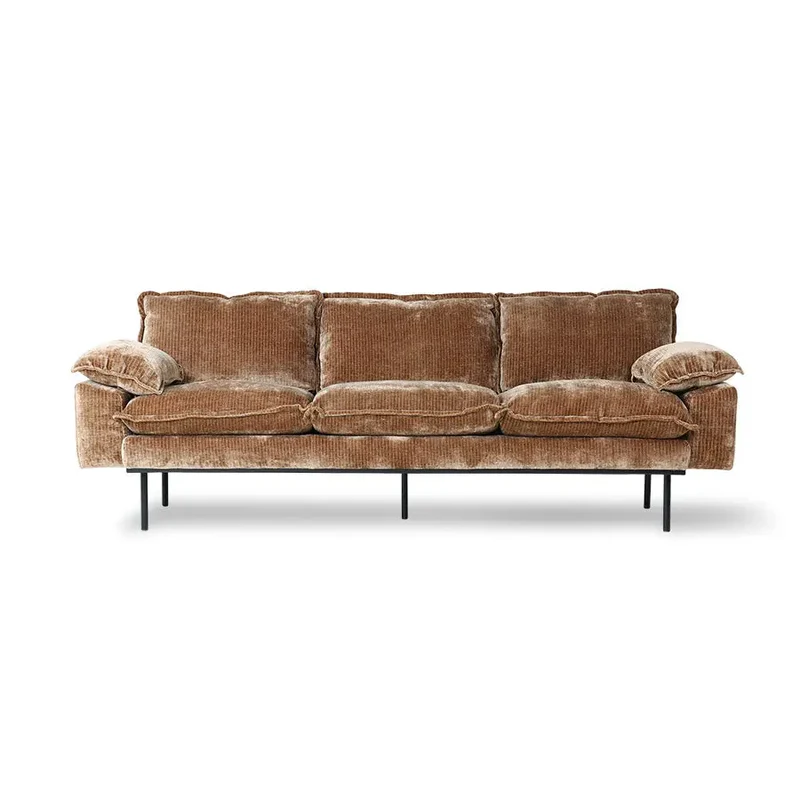 Canapé HK Living Retro 3-Seats velours royal