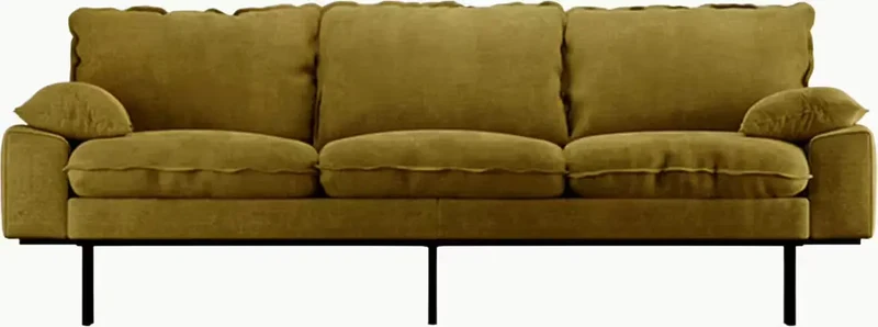 Canapé HK Living Retro 3-Seats velours royal