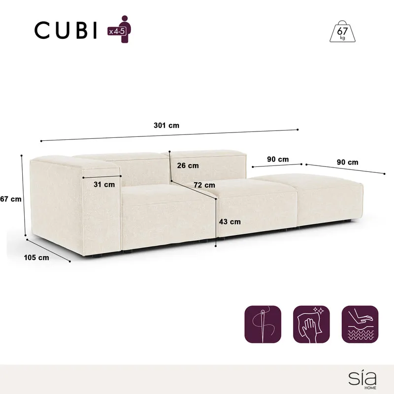 Canapé modulable gauche CUBI