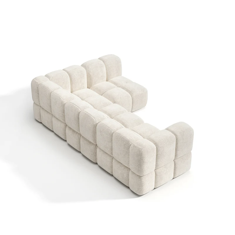 Canapé d'angle droit modulable NUBI 256 x 167 cm