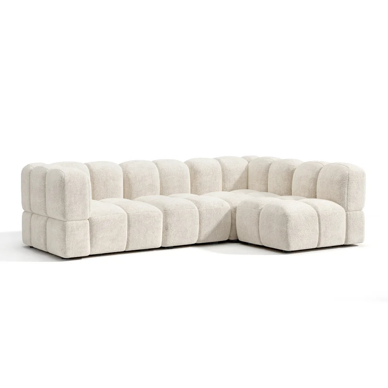 Canapé d'angle droit modulable NUBI 256 x 167 cm