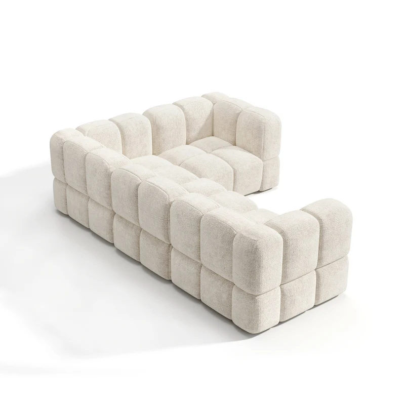 Canapé d'angle droit modulable NUBI 256 x 178 cm