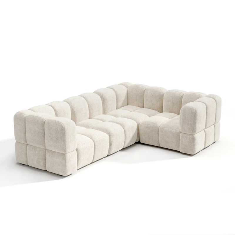 Canapé d'angle droit modulable NUBI 256 x 178 cm