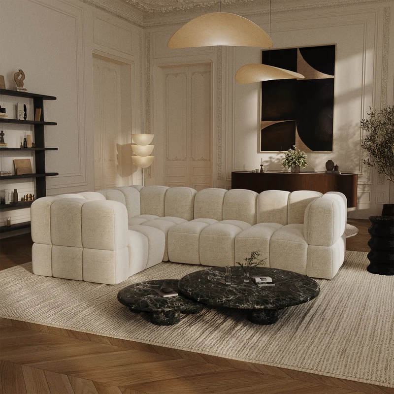 Canapé d'angle gauche modulable NUBI 256 x 178 cm