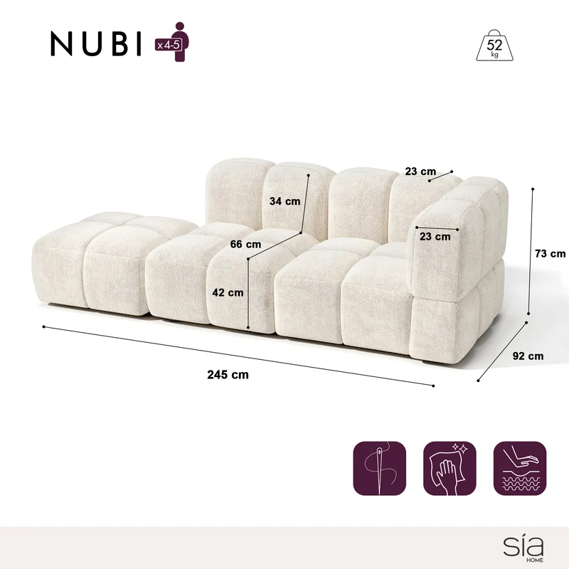 Canapé modulable droit NUBI
