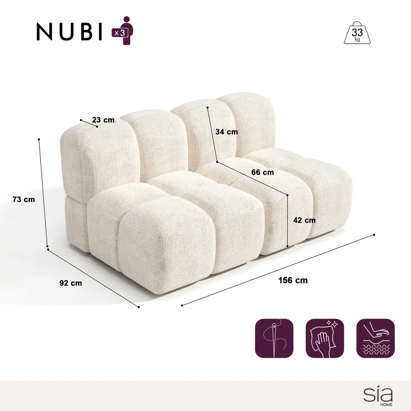 Canapé modulable NUBI 156 cm