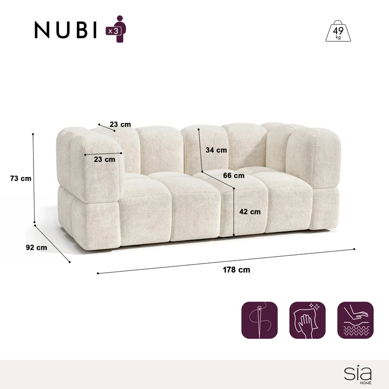 Canapé modulable NUBI 178 cm