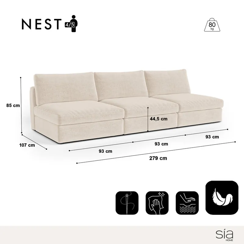 Canapé modulable 4-5 places Nest 279 cm
