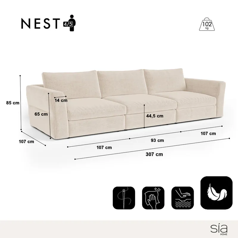 Canapé modulable 4-5 places Nest 307 cm