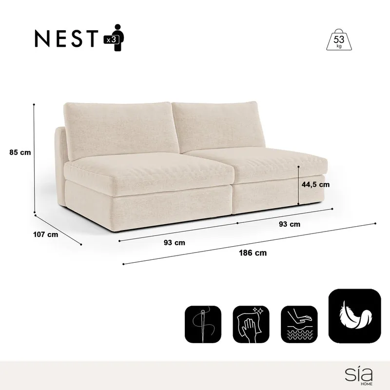 Canapé modulable 3 places Nest 186 cm