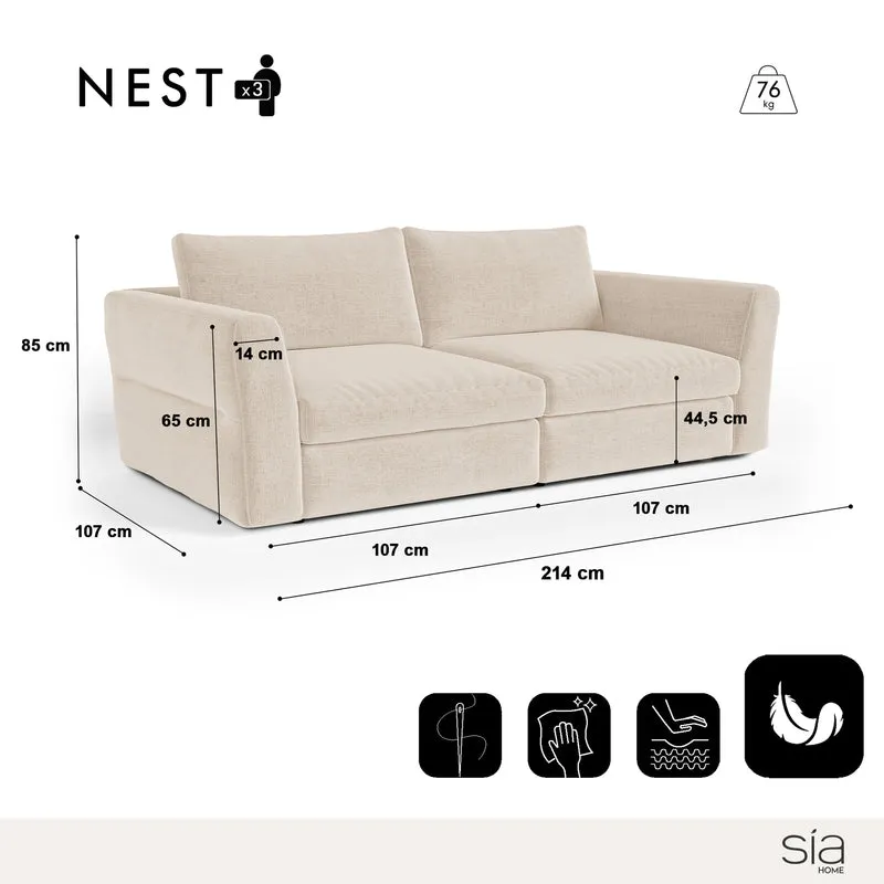 Canapé modulable 3 places Nest 214 cm