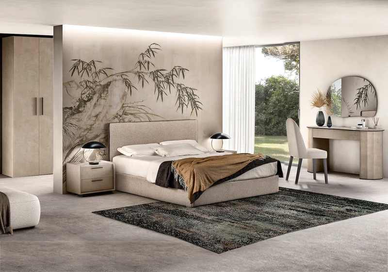 Lit coffre en tissu bouclé design italien – Dune