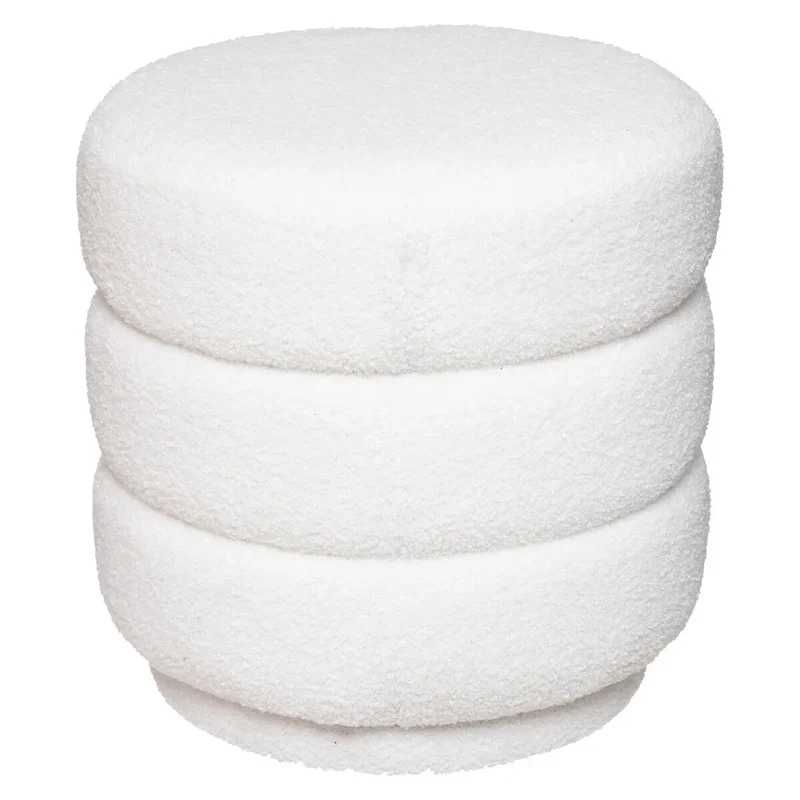 Pouf Sinan Bouclette, Blanc