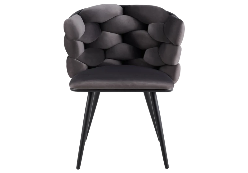 Chaise de table velours anthracite pieds noirs - Cloud x2