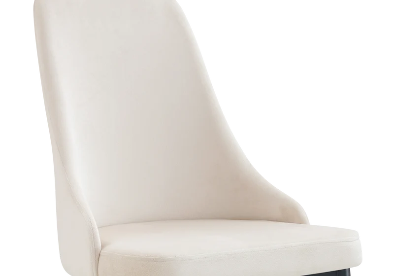 Chaise de table velours beige pieds noirs - Sena x4