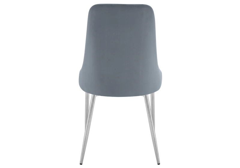 Chaise de table velours gris pieds argentés - Sena x4