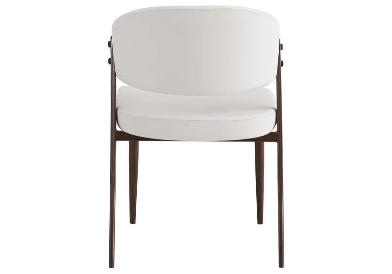Chaise de table velours beige pieds noyer - Alba x4