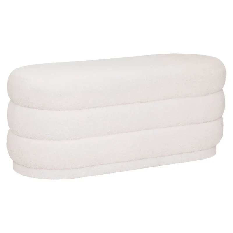 Banc bouclette Sinan Blanc, 100x40 cm