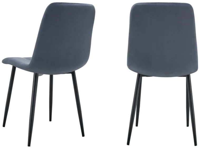 Chaises en velours anthracite capitonnées - Milan x4