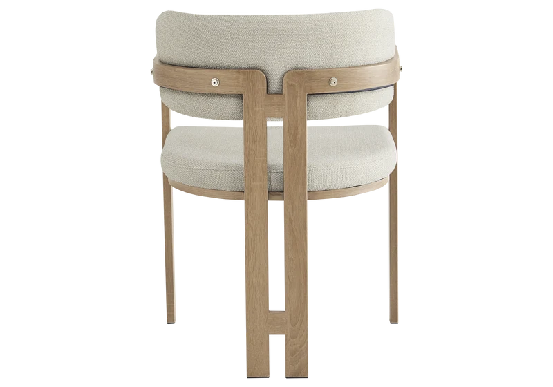 Fauteuil de table bouclé sable bois clair - Lyra x2