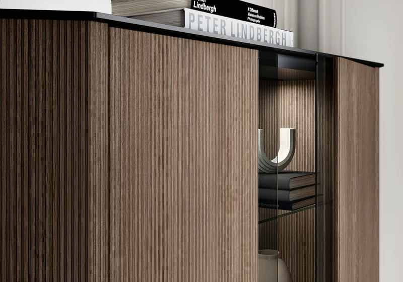 Ensemble meubles salon bois miel - Hexagon