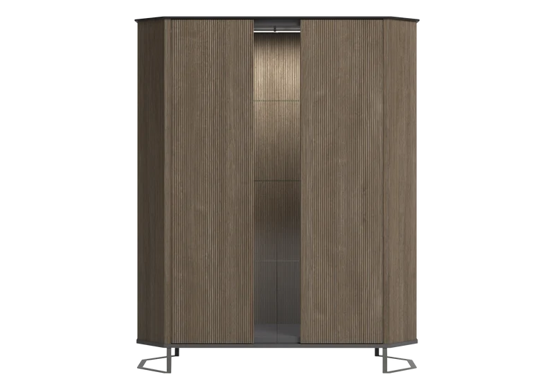 Ensemble meubles salon bois miel - Hexagon