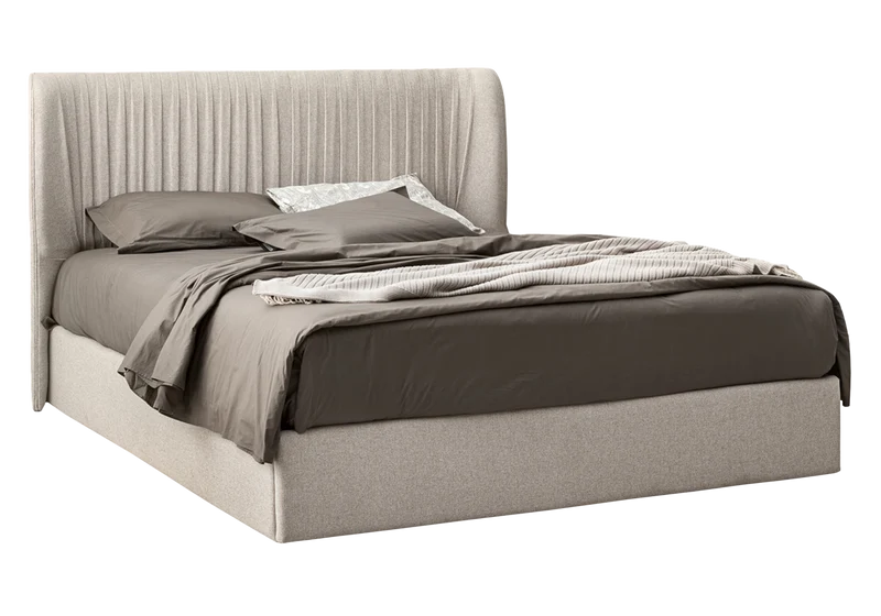 Lit tissu beige moderne – Hexagon