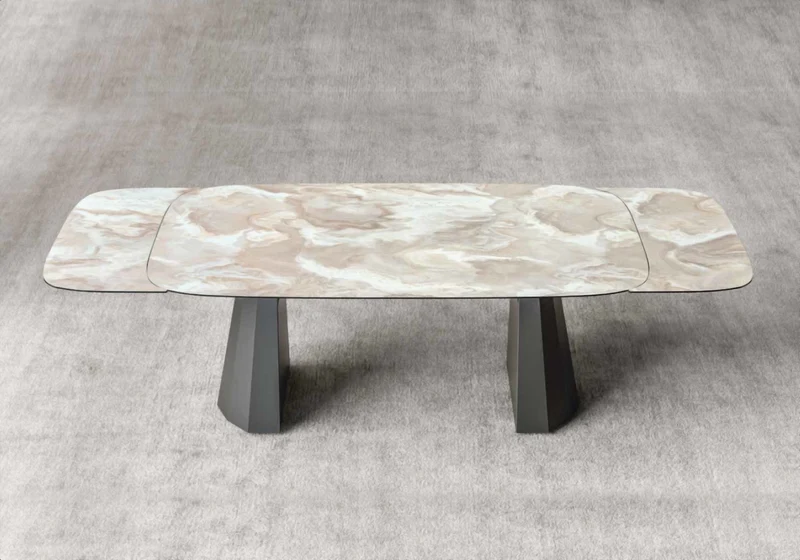 Table à manger extensible marbre design – Dune