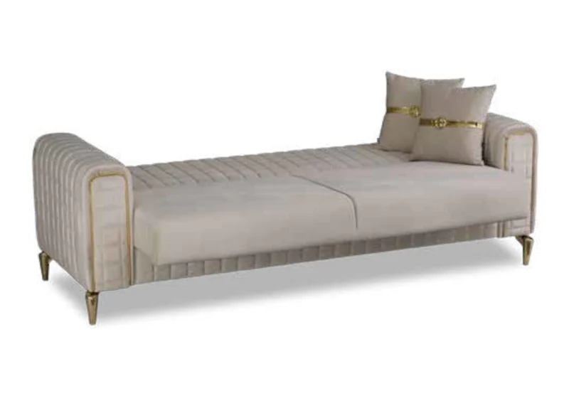 Ensemble canapés 3+2+1 beige avec lit et coffre – ATLAS