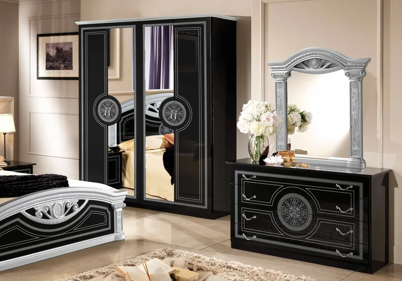 Chambre versace noir argent ROMA