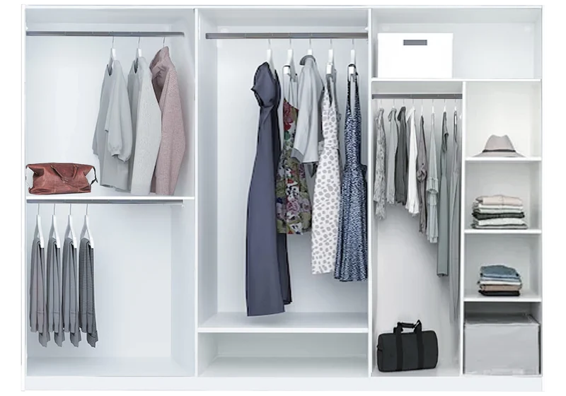 Chambre complète marbre gris doré LED – AMIRA