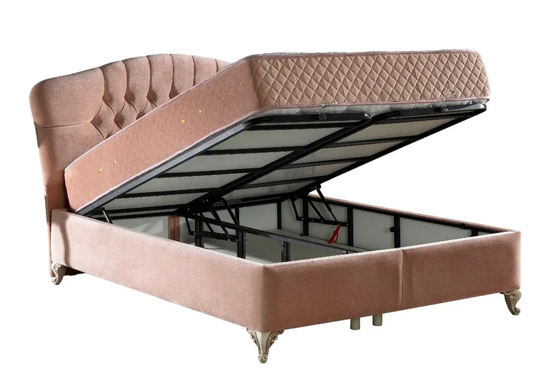 Lit king size capitonné marron ROYAL