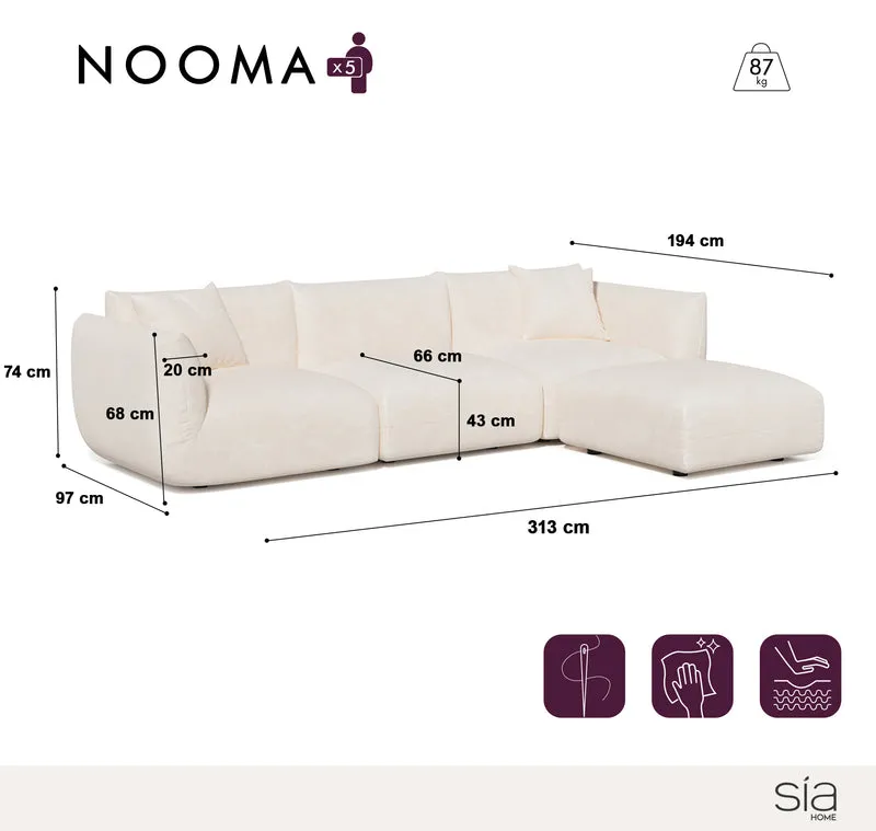 Canapé d'angle modulable 5-6 places Nooma
