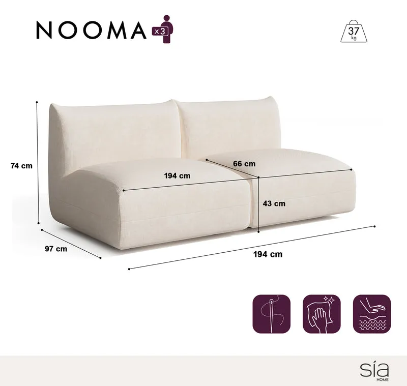 Canapé modulable 3 places Nooma 194 cm
