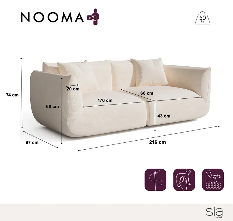 Canapé modulable 3 places Nooma 108 cm