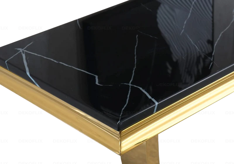 Console marbre noir doré - Bobo