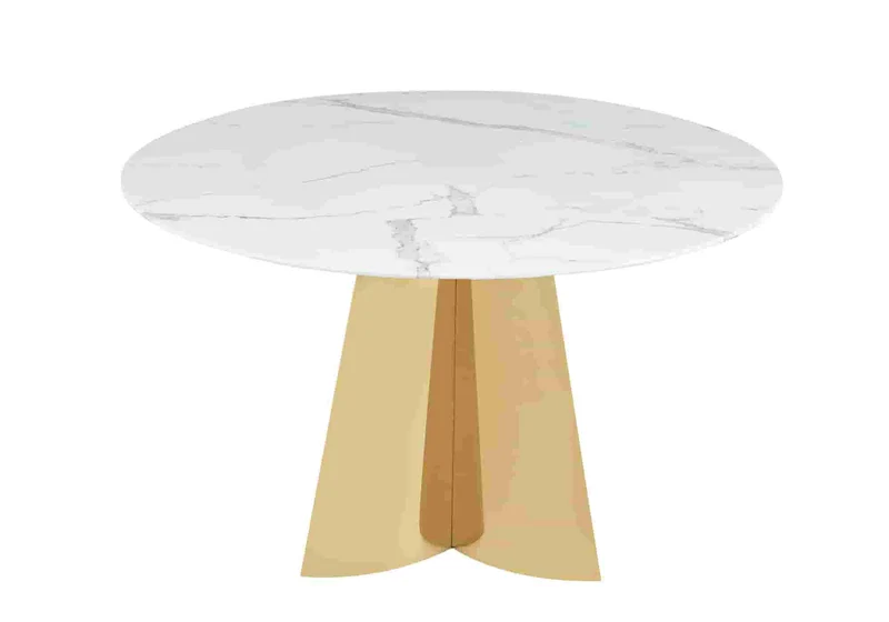 Table ronde marbre blanc dorée - Molly